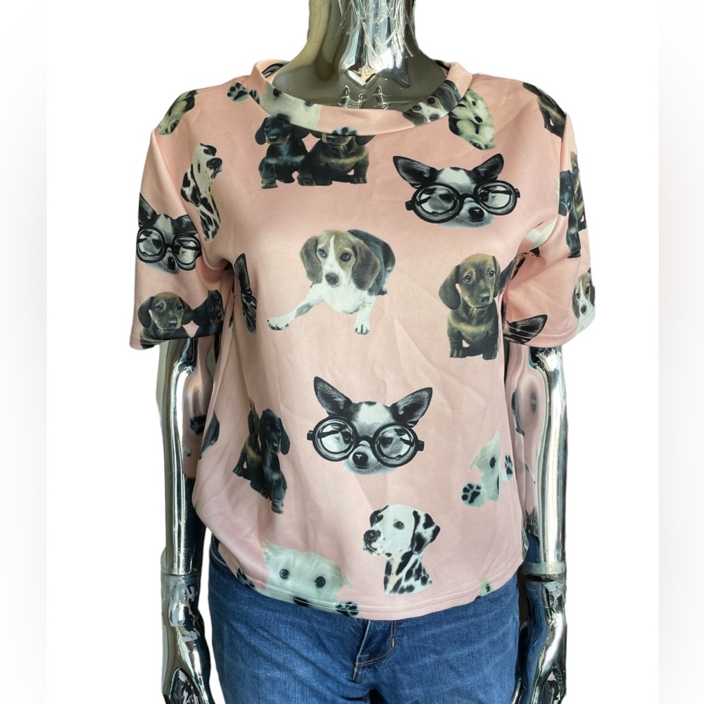 Soft Neoprene Pink Nerd Tee Size Small